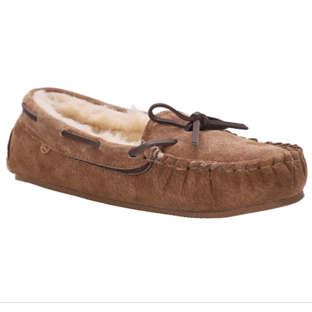 Lamo Hannah Kids Brown Moccasin Slippers with fur
Lining